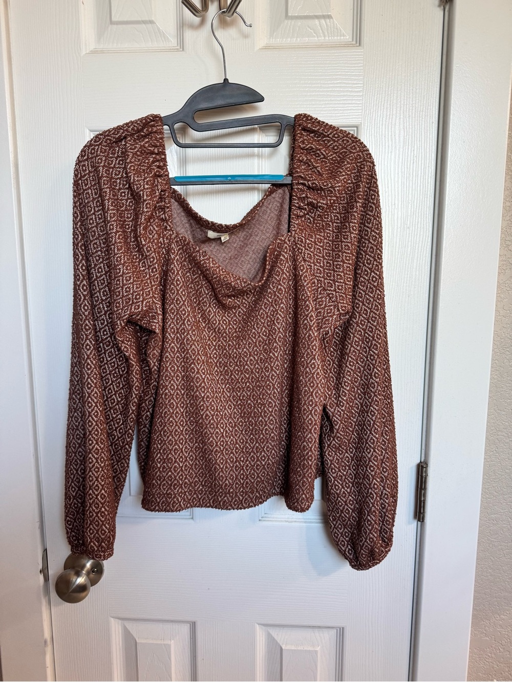Madewell Brown Geometric Long-Sleeve Blouse - Picture 4 of 8